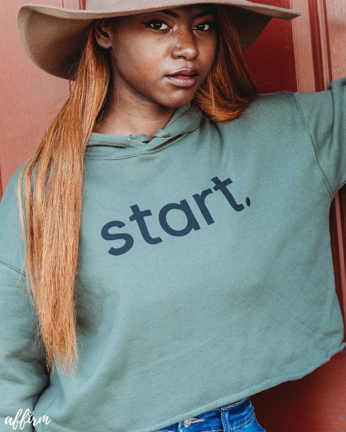 start crop sweat shirt